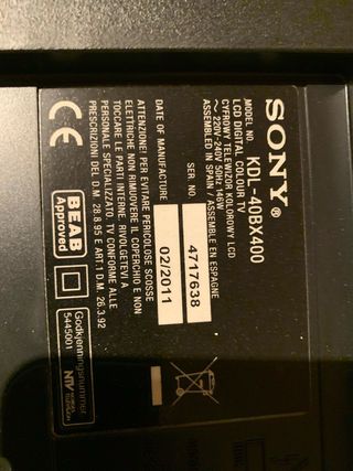 Televisor Sony 40 Negro