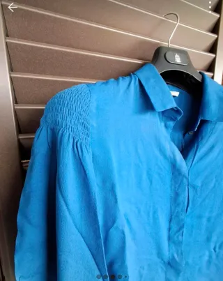 Camicia seta blu elettrico