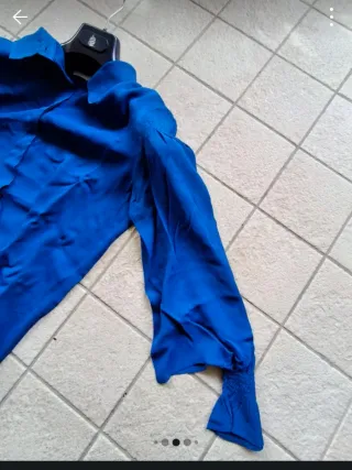 Camicia seta blu elettrico