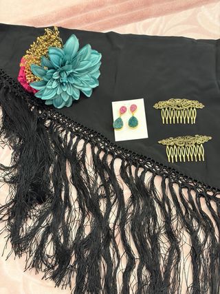 Traje Flamenca Volantes Lunares Talla 40