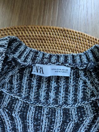 Jersey Zara Rayas Gris y Negro Talla M