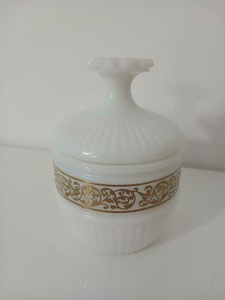 Vasetto Avon Vetro Opalino Bianco Vintage '70