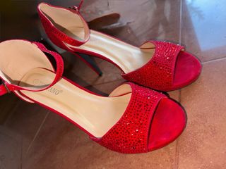 Sandali rossi con strass