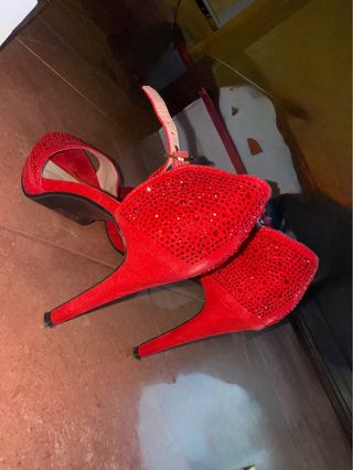 Sandali rossi con strass