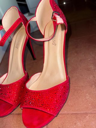 Sandali rossi con strass