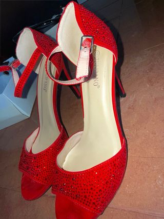 Sandali rossi con strass