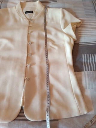 Conjunto blusa + pantalon color crema, JotaEle, 44