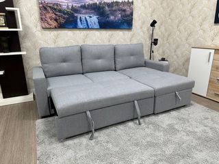 Sofá Cama Chaiselongue Gris Con Arcon NUEVO