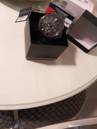 Reloj Tommy Hilfiger Negro/Plateado Nuevo