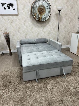 Sofá Cama Gris Compacto * NUEVO