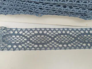 Entredós de encaje azul pavo