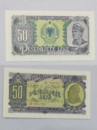 Billete 50 Leke Albania 1957 P-29a Sin Circular