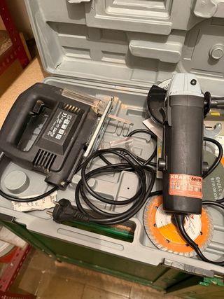 Amoladora angular con discos + Sierra de calar