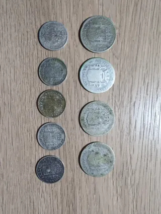 Lote monedas antiguas españolas Alfonso XIII y XII