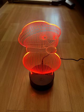 Lámpara LED Noche Muñeco Nieve Multicolor