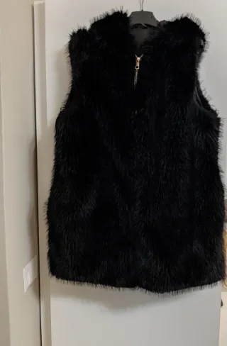 Gilet pelliccia sintetica nero