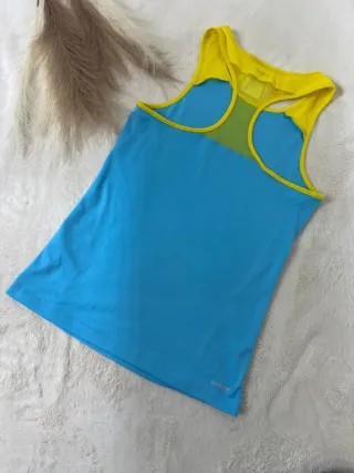 Camiseta deportiva Adidas azul y amarilla Talla xs