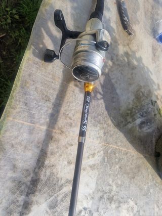 Caña de pescar con carrete