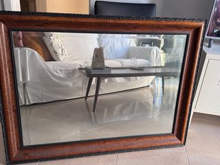 Espejo Grande Biselado Madera
