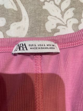 Camiseta tirantes Zara rosa Talla XS
