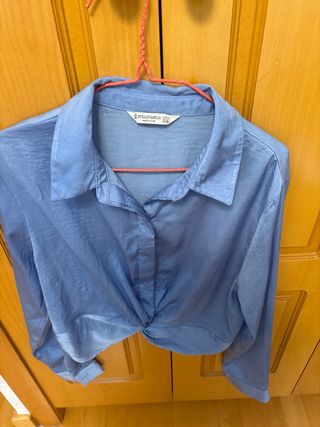 Camisa Stradivarius azul talla S