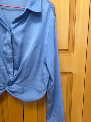 Camisa Stradivarius azul talla S