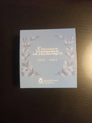 Moneda 10 Euros Aniversário Proclamación del Rey.