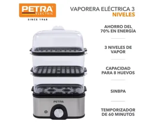 Vaporera Eléctrica Petra 3 Niveles