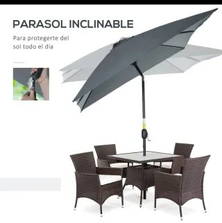 Sombrilla de jardín gris