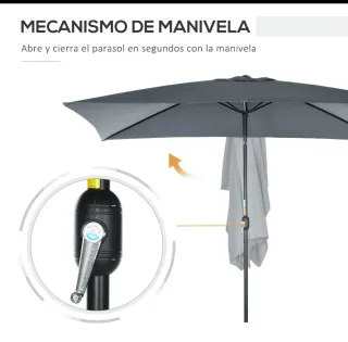 Sombrilla de jardín gris