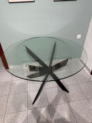 Mesa redonda cristal 120 cm