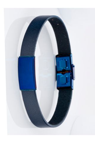 Pulsera Marea Cuero Azul y Acero
