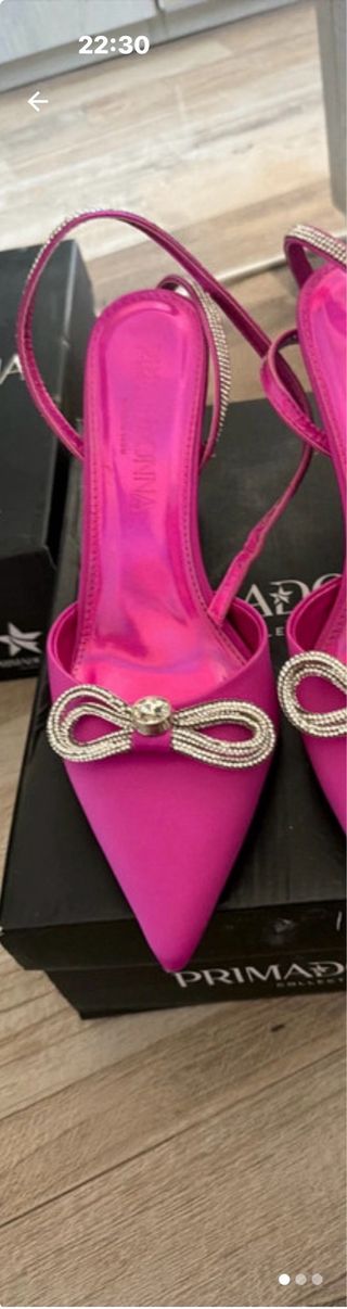 Scarpe Primadonna fucsia con fiocco strass