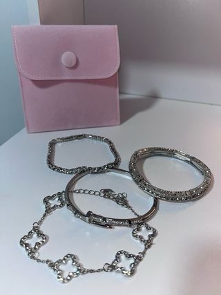 Pack 4 pulseras plateadas