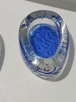 Coppia posaceneri vintage Murano blu