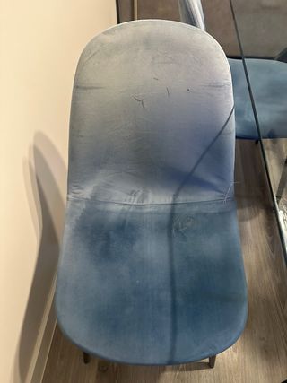 Pack 4 Sillas Terciopelo Azul Sklum