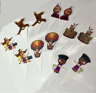 Set 12 Cake Topper Masha e Orso