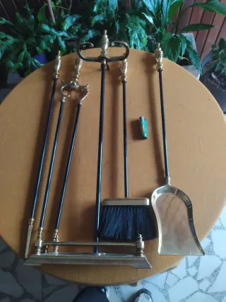 Juego de útiles de chimenea de lujo