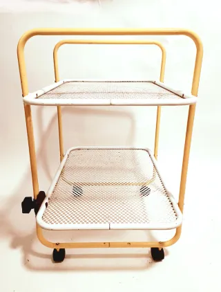Carrello in metallo forato anni '80