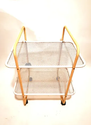 Carrello in metallo forato anni '80
