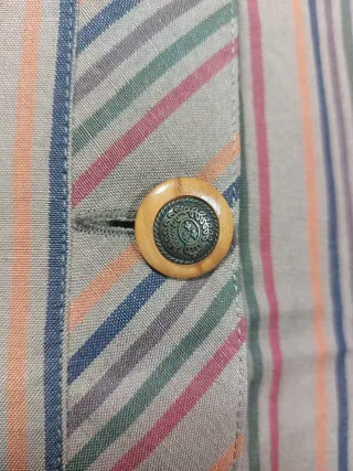 Giacca camicia lino righe multicolor