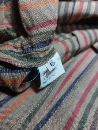 Giacca camicia lino righe multicolor