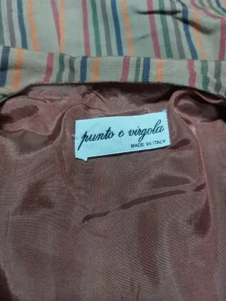 Giacca camicia lino righe multicolor