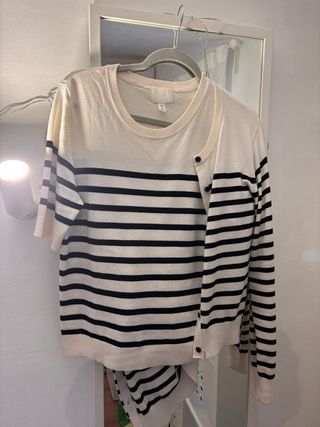 Conjunto Chaqueta y Suéter Rayas