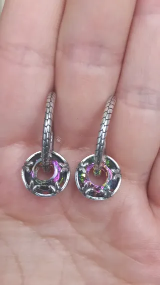 Pendientes Aro Plata Multicolor