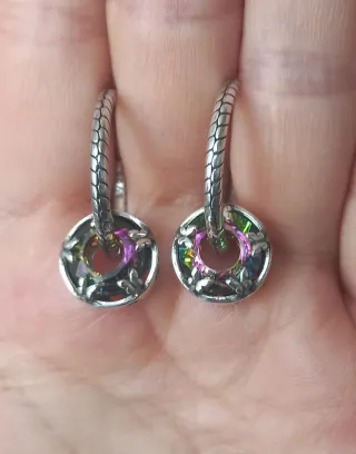 Pendientes Aro Plata Multicolor