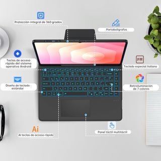 Funda Teclado RGB Tab S8/S9/S10/S11 Ultra 14.6