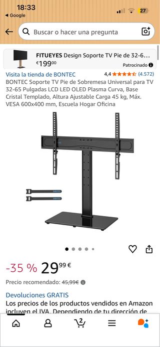 Soporte TV FITUEYES Mesa 32-65