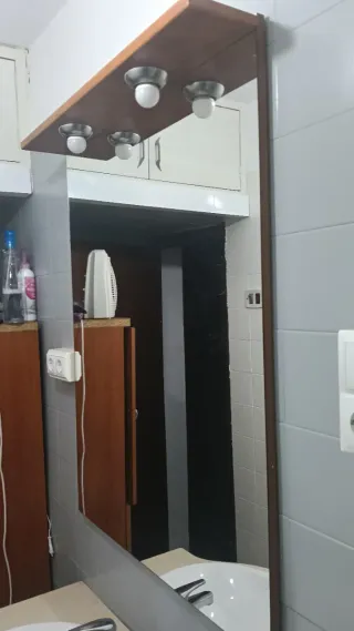 Espejo de baño madera y cristal