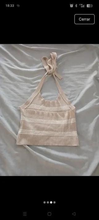 Top beige de tirantes con rayas